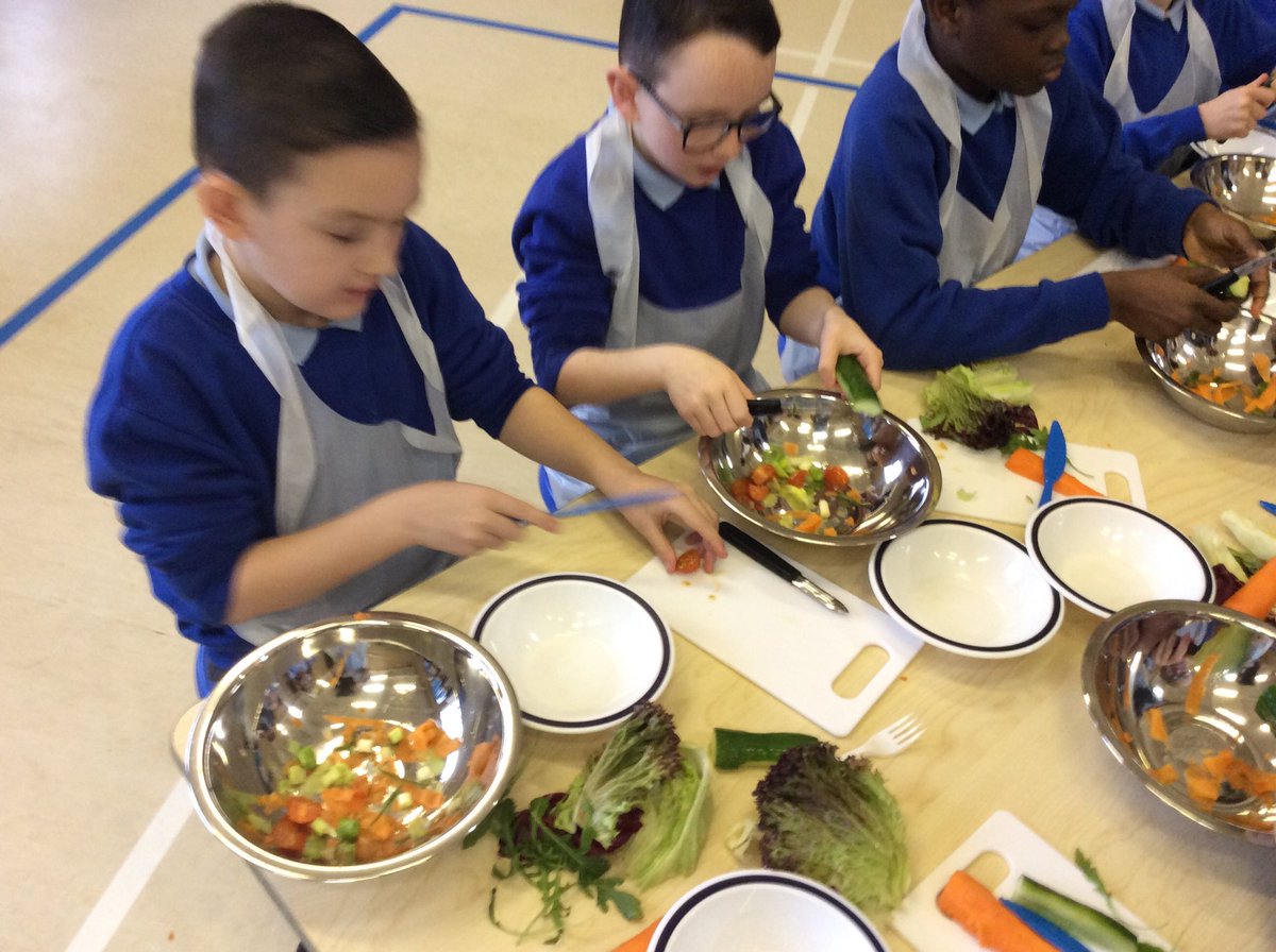 5_bedford's tweet photo. What an amazing morning we had cooking Greek food with our awesome Bedford kitchen team. The children all made and ate Greek inspired salads, quiche, and biscuits. #isthereanymore? #bedfordprimary https://t.co/YSqcX8hQYR