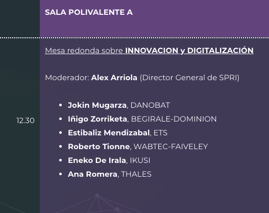 Dominion_DOM's tweet photo. A las 12:30, Iñigo Zorriqueta, director del área de Visión Artificial de Dominion, formará parte de la mesa redonda sobre Innovación y Digitalización en #BasqueRailWay. ¡No te la pierdas! https://t.co/4BPEHjV8Bo