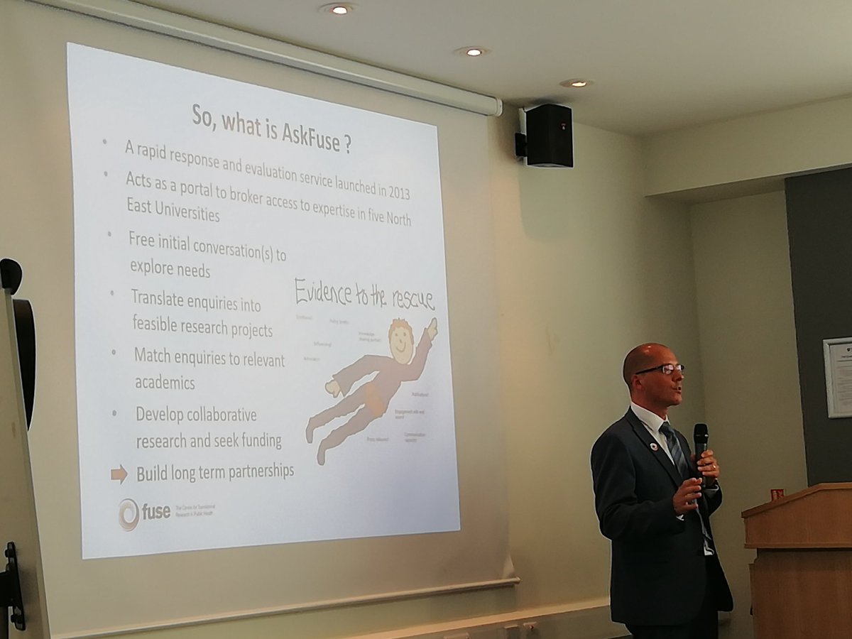 fuse_online's tweet photo. Our own @pvandergraaf75 on how he runs a 'dating service' (AskFuse) for academics and people working in policy &amp; practice to find research solutions in the North East. 

Find out more about #AskFuse here: https://t.co/0PLxYPKr09

#fuseQRM https://t.co/xjrDG6J3bE