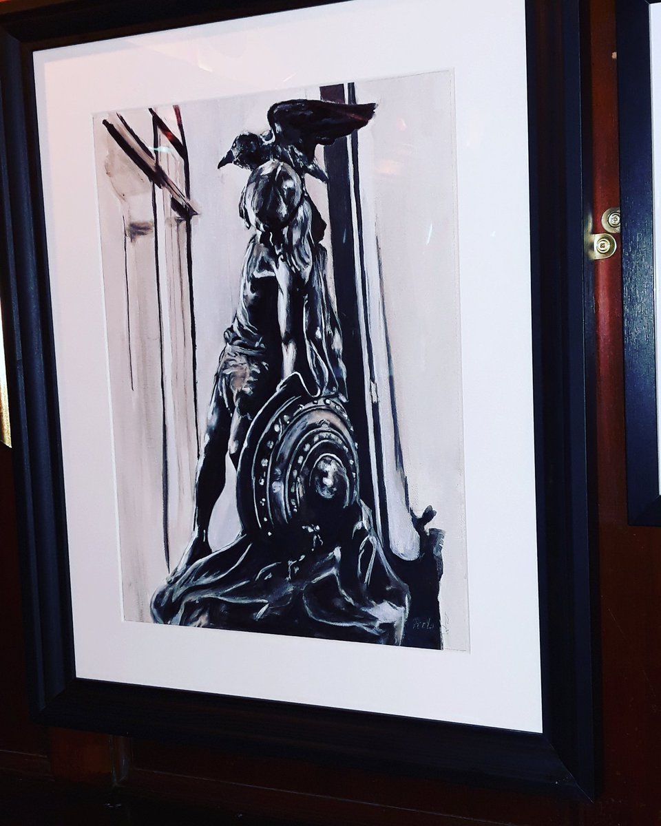 Thanks to Peelo for displaying one of his many beautiful paintings in the Sackville Lounge,  it depicts Oliver Sheppard's sculpture which Eamon de Valera picked to be displayed in the GPO in 1935 to mark the 20th anniversary of the Rising.