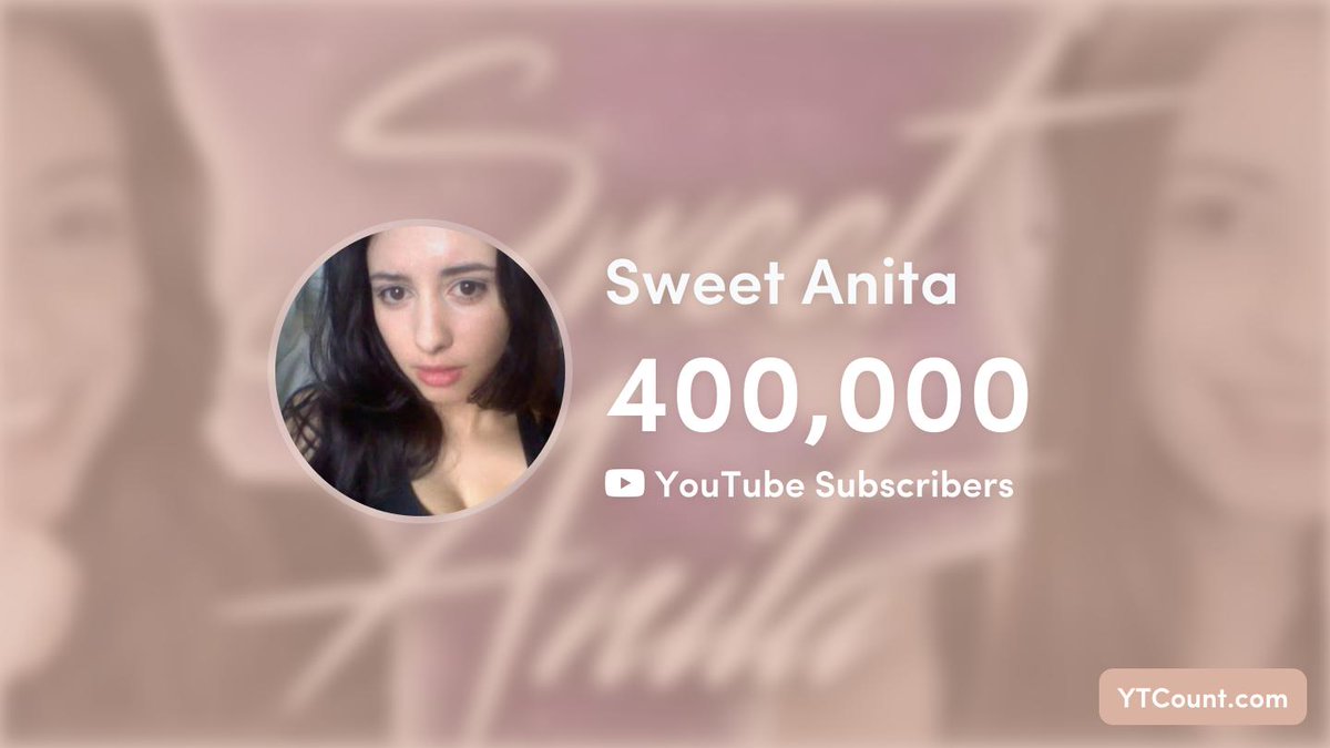 @Tweet4nita Congratulations Anita! You reached 400,000 subscribers on #YouTube. ✨ – https://www.ytcount.com/web/Tweet4nita/UCl4RpXZdQUhikTxBghAy1jQ/?utm_source=twitter.com&utm_medium=twitter