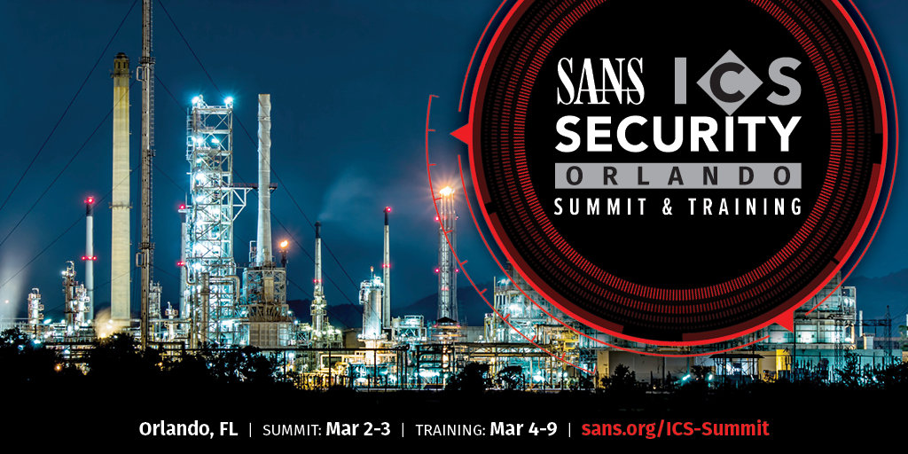 Join us for the 15th annual #ICSSummit where in-the-field practitioners &amp; leading experts share ideas, methods, and techniques for defending control systems | Mar 2-3 | Orlando, FL | Agenda: sans.org/u/UFy 

Bundle your ICS course and attend the Summit for $375