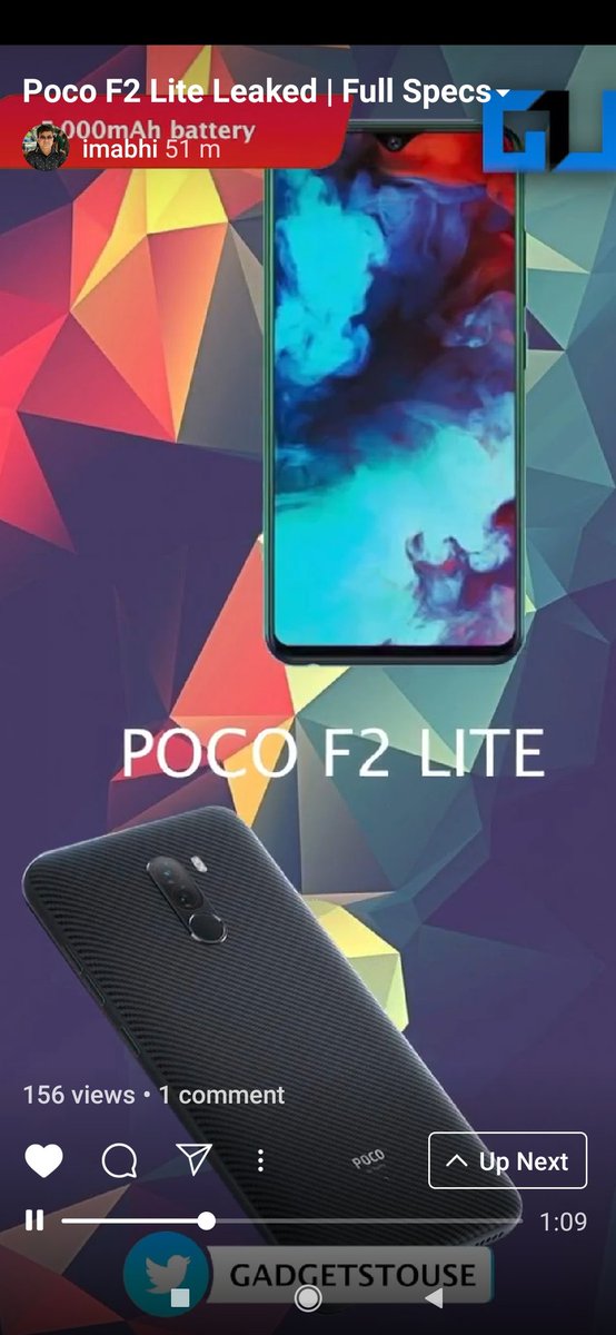 Wasimkh110's tweet photo. @gadgetstouse Absolutely ๐ฅ Aag laga dega #POCO Series #PocoF2lite Kamaal ki specification,Big Battery๐,Strong Snapdragon 765 latest & Notch display Really Very appreciated Kamaal kar dega phone thanks @abhishek Sir Great All Latest information very appreciated #GTU #GTUFamily https://t.co/Z6HqWLJ45b