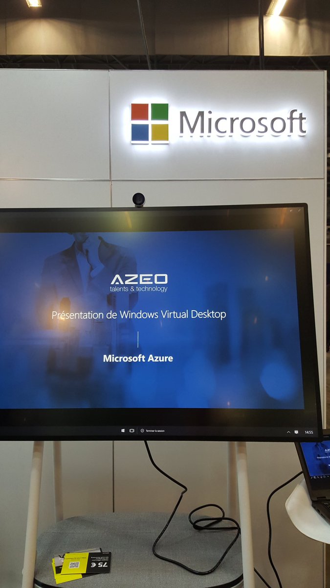 🔊🔊🔊Rdv dans 2 min sur le stand de #Microsoft pour une présentation de Windows Virtual Desktop !