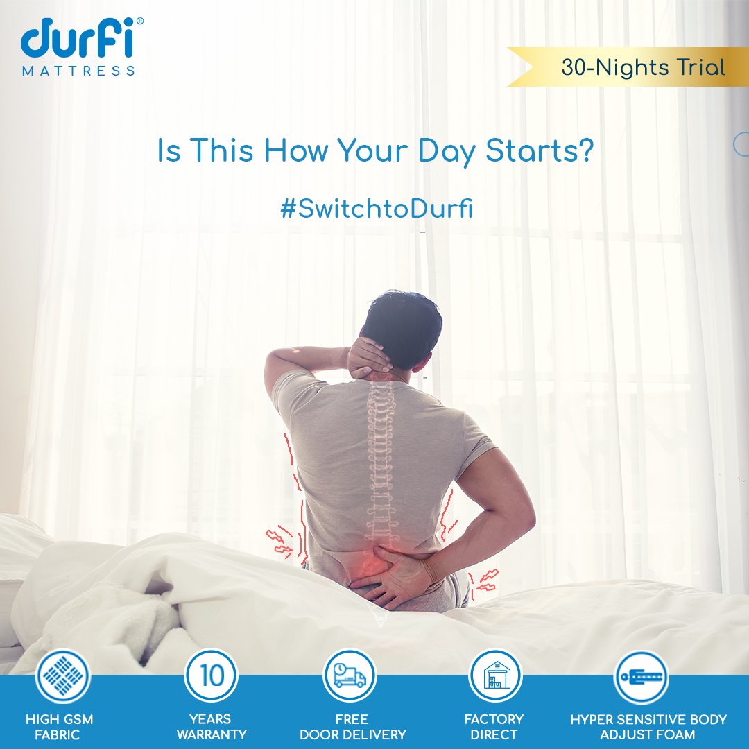 DurfiSleep's tweet image. Is your mattress making you wake up like this?
If yes, then it&apos;s time to #SwitchtoDurfi #mattress .

To know more, visit 👉 durfi.com

Its Comfort Layer with #AirFlowTechnology will provide you the right #support so that you can wake up energized every morning.