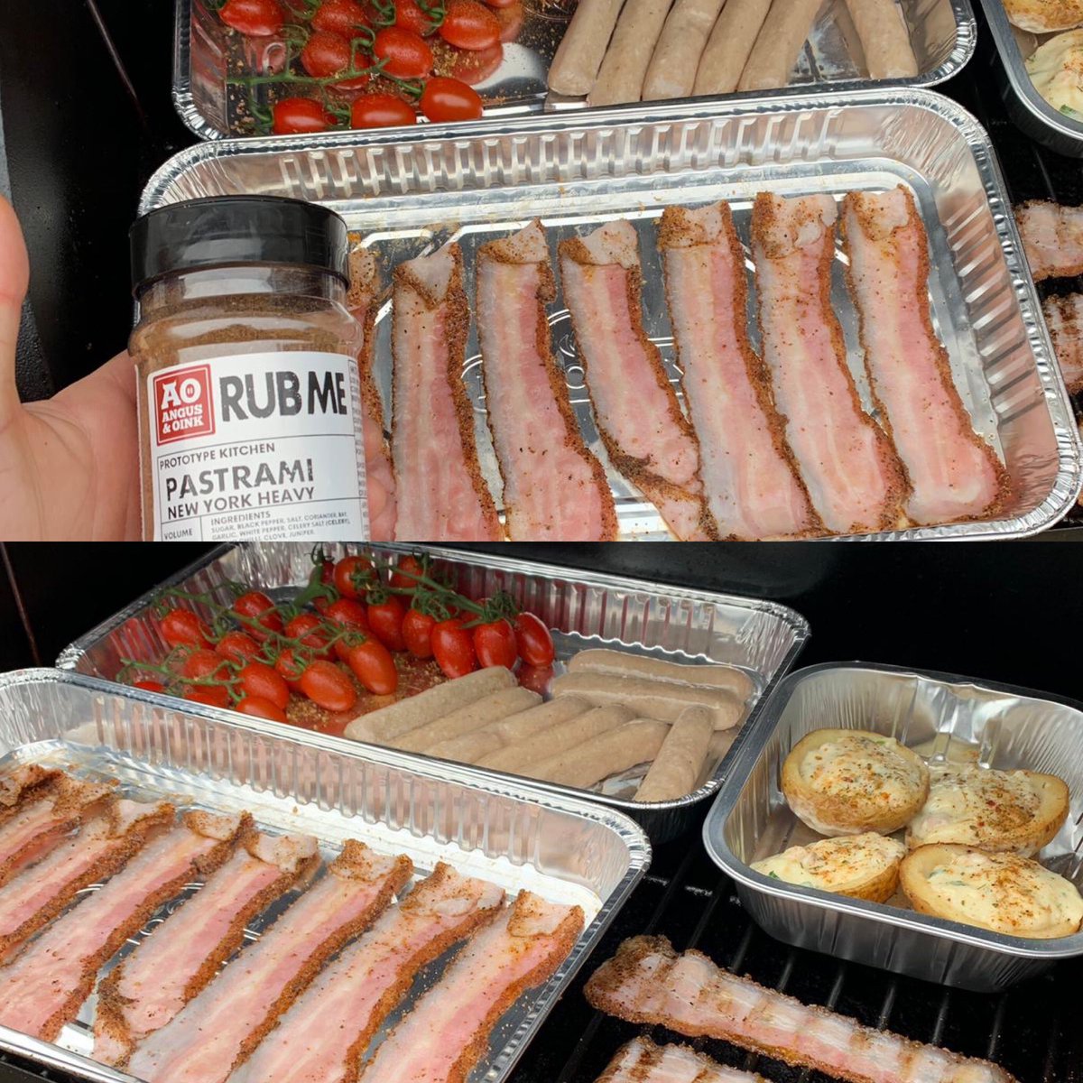 StoreBbq's tweet photo. Mmmm breakfast is cooking nicely on the @traegergrills.uk wood pellet smoker with a nice combo of the @angusandoink rubs . View the range of traeger grill and rubs today at https://t.co/ZjDCAYbmTV #breakfast #traegerbreakfast #bbqbreakfast #bbqsmoker #bestwaytowakeup https://t.co/4AwzlTVJ5g