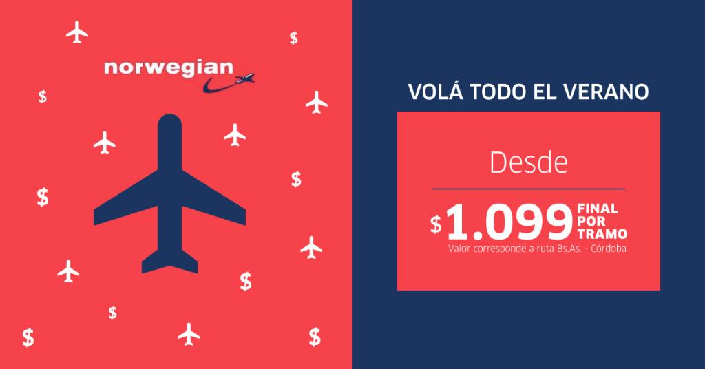 🌞🌞 Volá todo el verano con Norwegian desde $1099* final por tramo norwegian.com/ar/destinos/
Encontrá más opciones para volar desde/hacia Buenos Aires con JetsSmart ✈ ✈