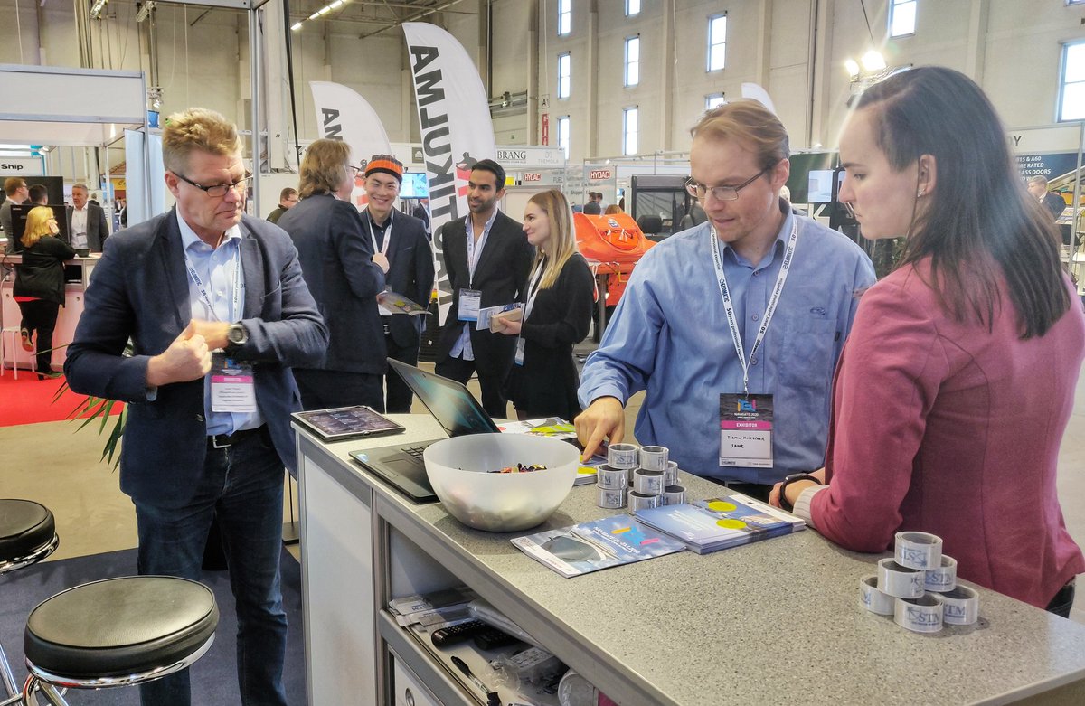 sub_samk's tweet image. Busy times at the #efficientflow booth at #turunmessukeskus! We are halfway through day one of #navigate and we are enjoying it! Many people stopped by asking how this #centralbaltic project will improve the maritime sector - and the environment #mysamk #subsamk @STM_monalisa