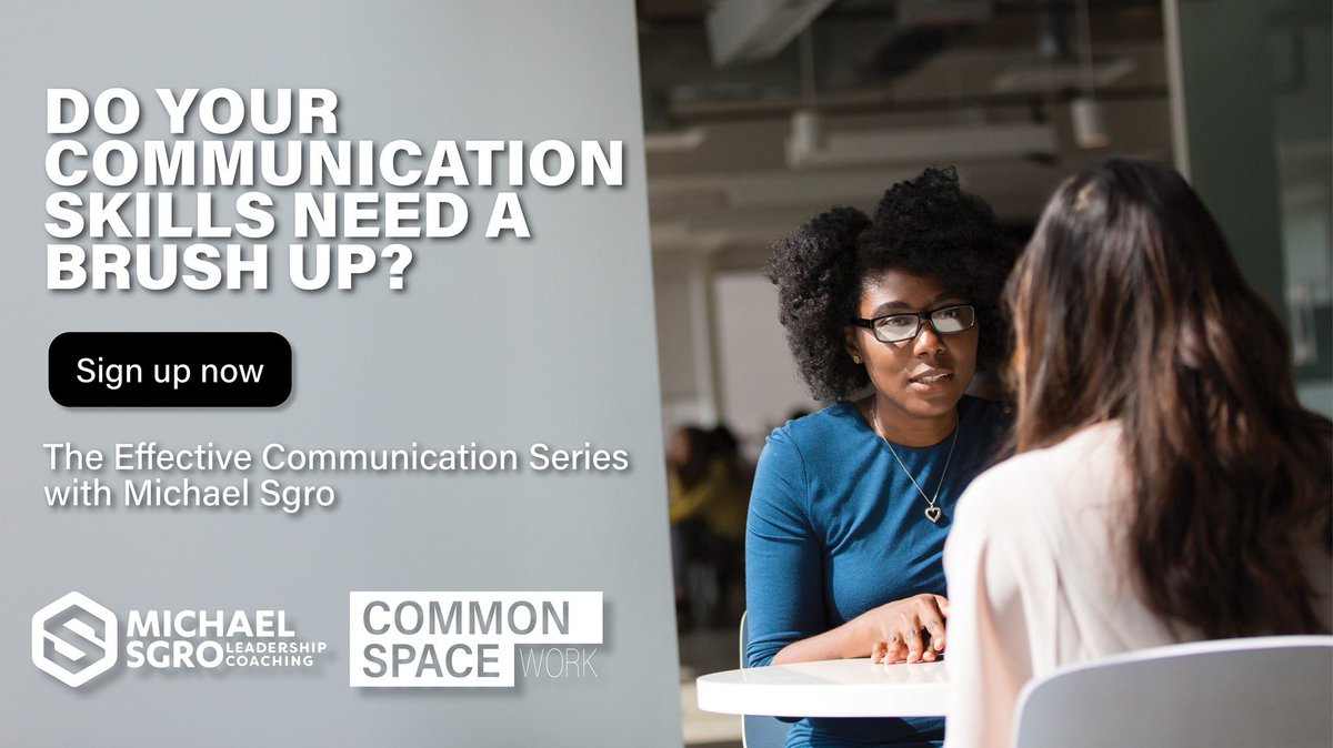 Quarterly training series at Commonspace Work! This January-March we focus on effective communication. You get 9-hours of training for $75. and it is FREE for members. Take advantage of this opportunity starting next Tuesday. commonspace.spaces.nexudus.com/en/events/view… #CoachSgro #CommonspaceWork