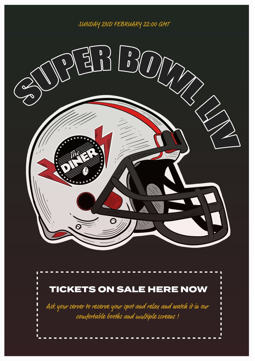 SUPER BOWL LIV @ THE DINER IN SOHO best evening in London to watch &amp; enjoy the game.

Relax in our comfortable booths and enjoy table service from our cheerleaders. TICKETS AVAILABLE designmynight.com/uk/whats-on/sp…