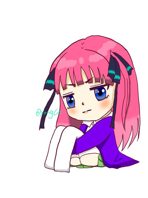 桶田仁美🐰13'sARTさんがTwitterに投稿した中野二乃(五等分の花嫁)のイラスト。