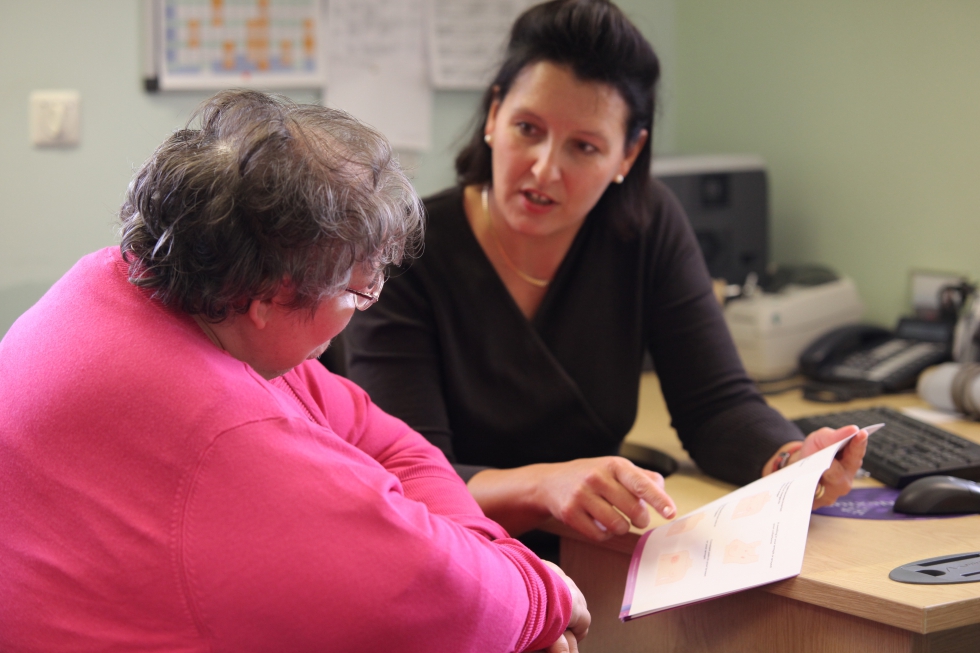 Image of patient and healthcare professional