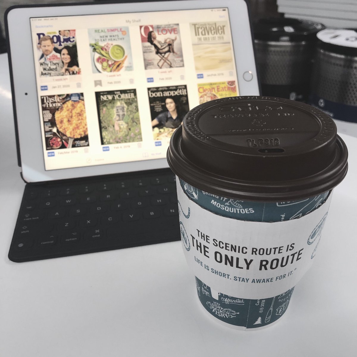 ceta_tours's tweet photo. My favorite coffee and some light reading make for a good start on my journey to San Juan, PR for the @SYTAorg  Summit.  #summit2020 #cetatours https://t.co/pWa2EA5CGH