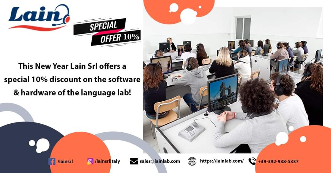 lainsrlitaly's tweet image. Lain SRL Offers a Special 10% Discount on the Software &amp;amp; Hardware of the Language Lab!
#LanguageLabSoftware #SoftwareandHarware #LanguageLabEquipment #SpecialOffer #Discount
☎️+39-392-938-5337
📩sales@lainlab.com
🌐bit.ly/2X2tX5D