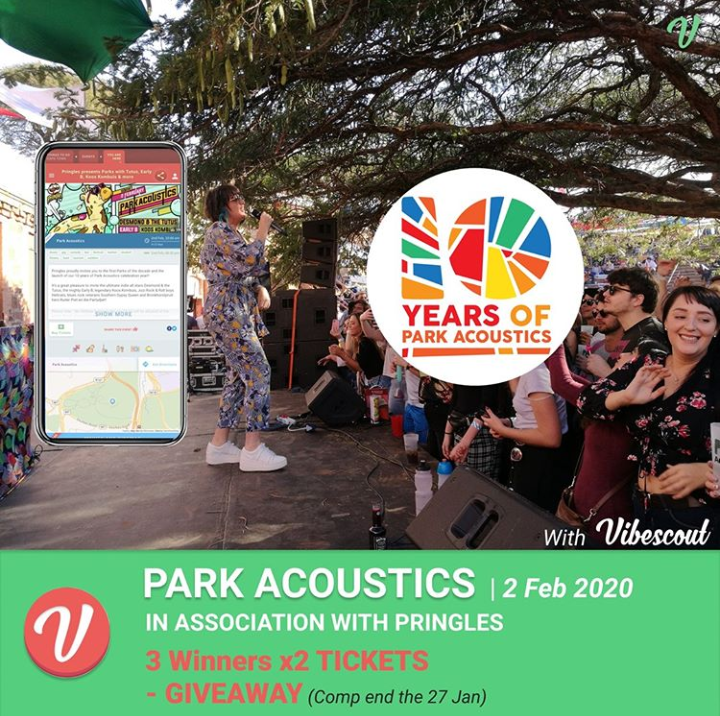 🎉PARK ACOUSTICS | 2 Feb Pretoria
In association wiith Pringles
*******
How to win:
👍RT👍
👫Tag a friend to go with👫
➡️Click on the link below to complete entry*
*
📆When: Sun 2 Feb 2020
📍Where: Voortrekker Monument ⏱Time: 10am - 18h30pm

bit.ly/park-acoustics…