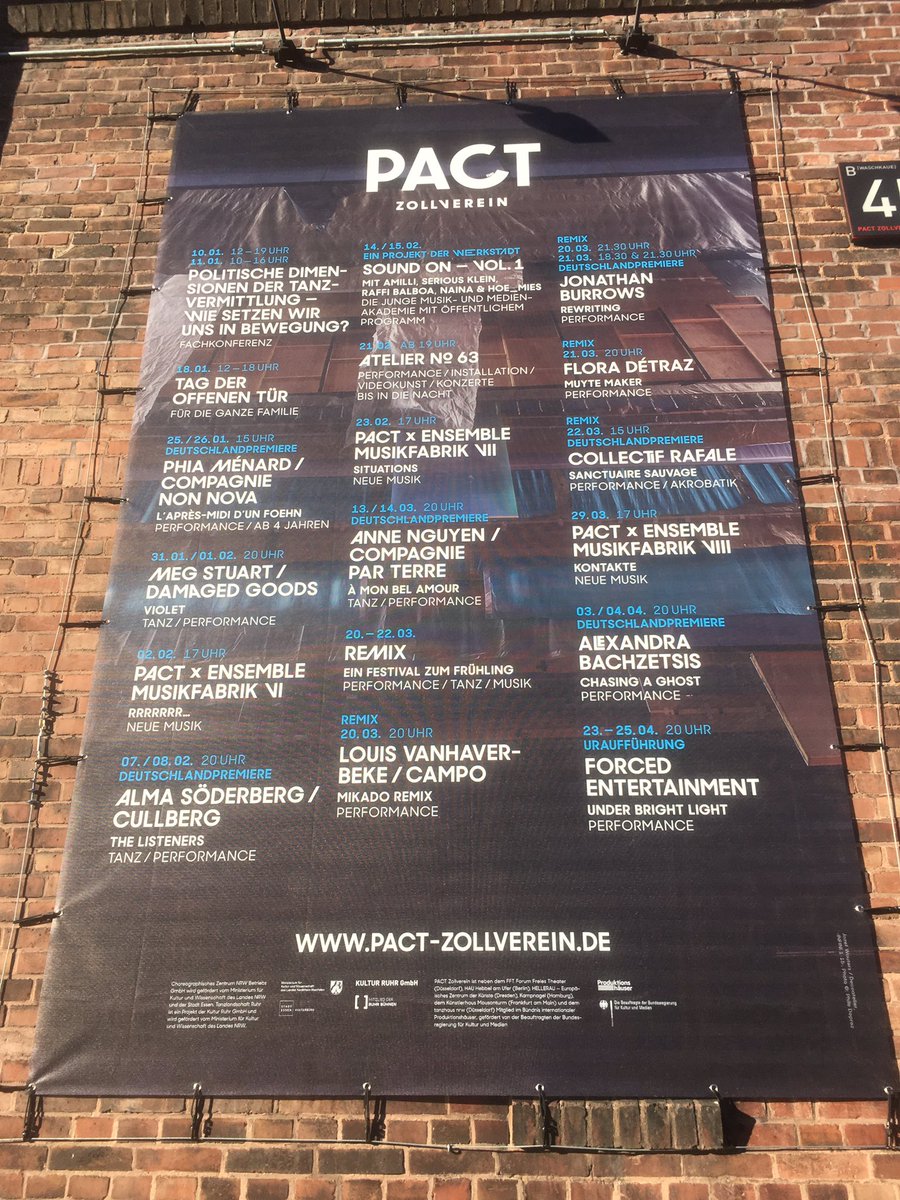 PACTZollverein's tweet photo. Was passiert 2020 - #Pressefrühstück zur Programmvorstellung, Kooperationen und neuen Projekten! #residenzen #programm2020 #frühlingsfestival #uraufführung #premieren #soundonruhr #atelier https://t.co/w9GmAuIIYz