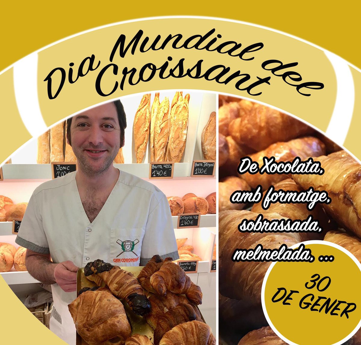 Ens agraden els #Croissants. Preparem-nos pel 30 de Gener dia 🙌Mundial🙌 del Croissant. 
Flequers Artesans C. Gironines

#Grans #Petits #Artesans #Xocolata #Mermelada #Formatge #1000Varietats #FlequersArtesans