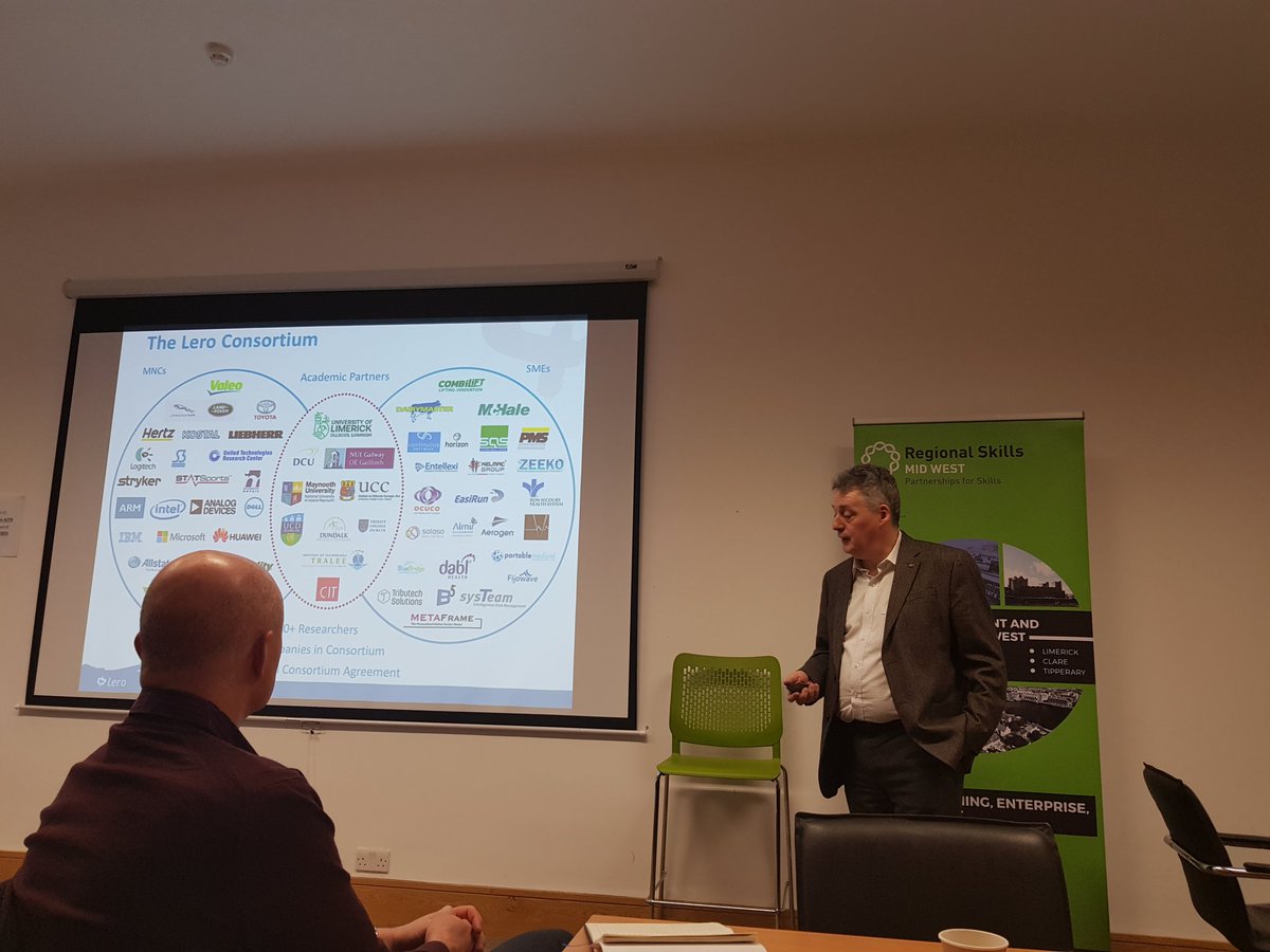 Smart_Limerick's tweet photo. Joe Gibbs General Manager @Lero @UL discussing research in Autonomus Vehicles and the future mobility campus developing here in Limerick. Not just the technology but the effects for people and how this will effect our lives. @Jaguar @_General_Motors @LimerickIT @LimerickCouncil https://t.co/l5FKf8siCQ