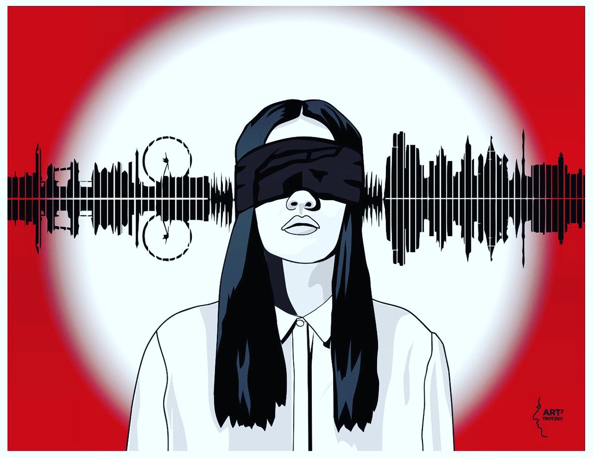 Xlagushka's tweet photo. My illustration №7 of the year 2020 - Blind girl who lives in the world of sounds, - for Pulse UK newspaper, London. 🇬🇧

#art #vectorart #blind #blindness #red #sounds #sketches #sketchbook #vectorart #vector #illustration #illustrator #instaart #london #pulseuk https://t.co/bqxsPOuXGp