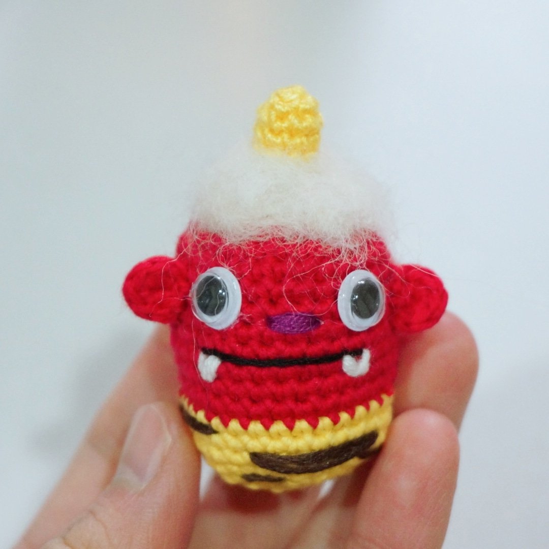 赤鬼 あみぐるみ Red demon amigurumi #あみぐるみ #アミグルミ