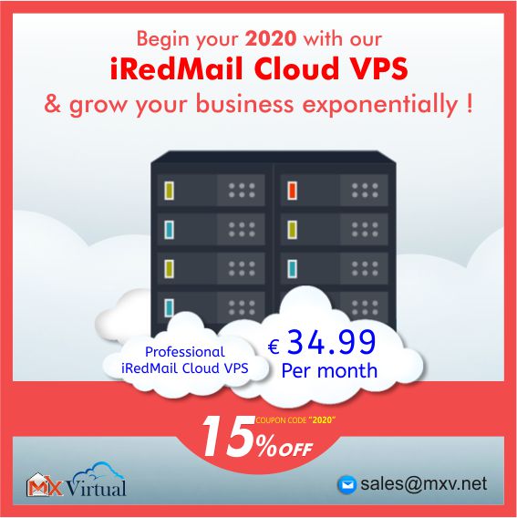 #MXVirtual's
✅mxv.net Now get 15% Off on your first billing 
and 15% life time off for Dedicated servers
#iRedmaildedicatedserver #iRedmail #zimbradedicatedserver #zimbra #managedzimbravps