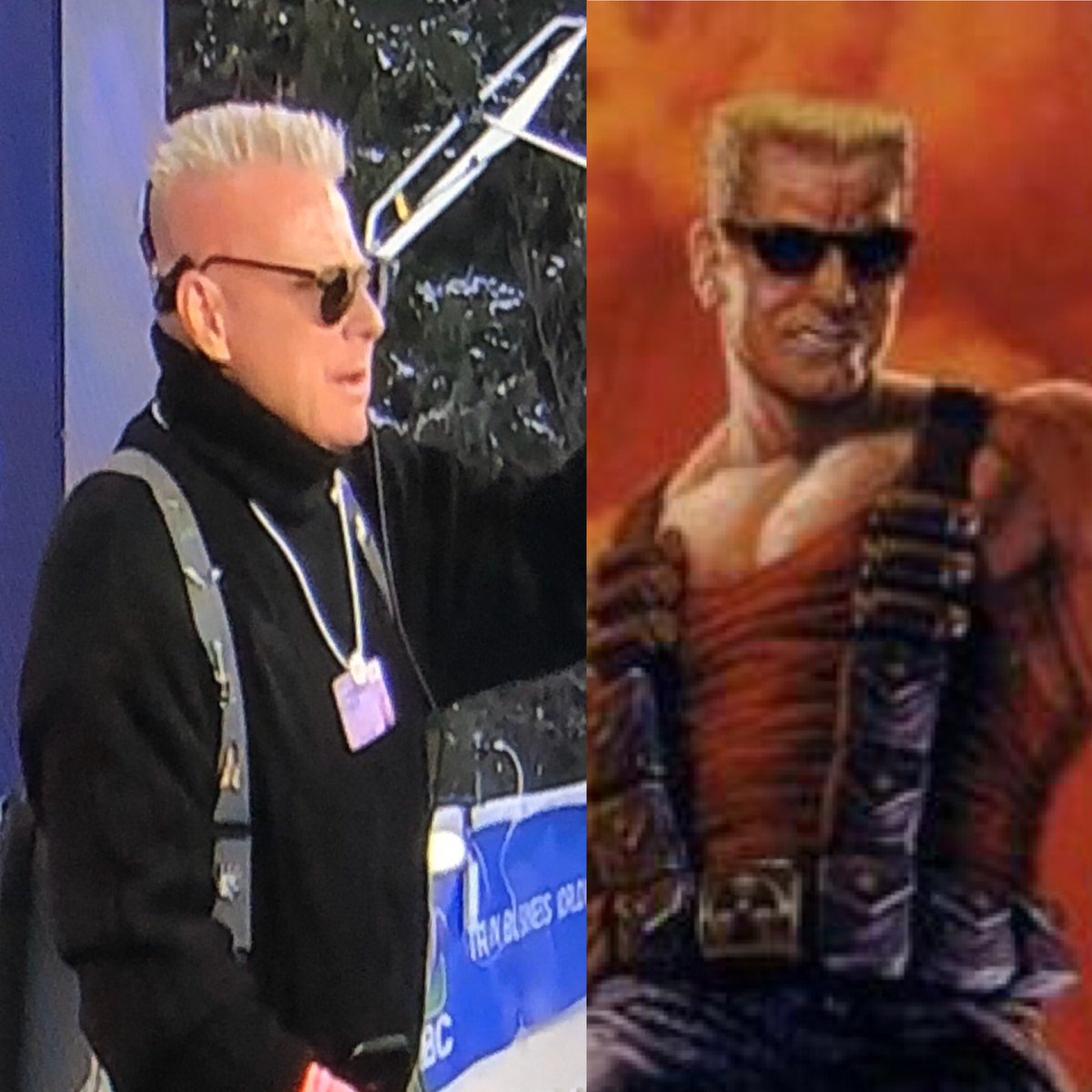 SquawkMac's tweet photo. Real picture VS Profile picture.   I see no difference.   #BadassHair https://t.co/nRki4uicI6