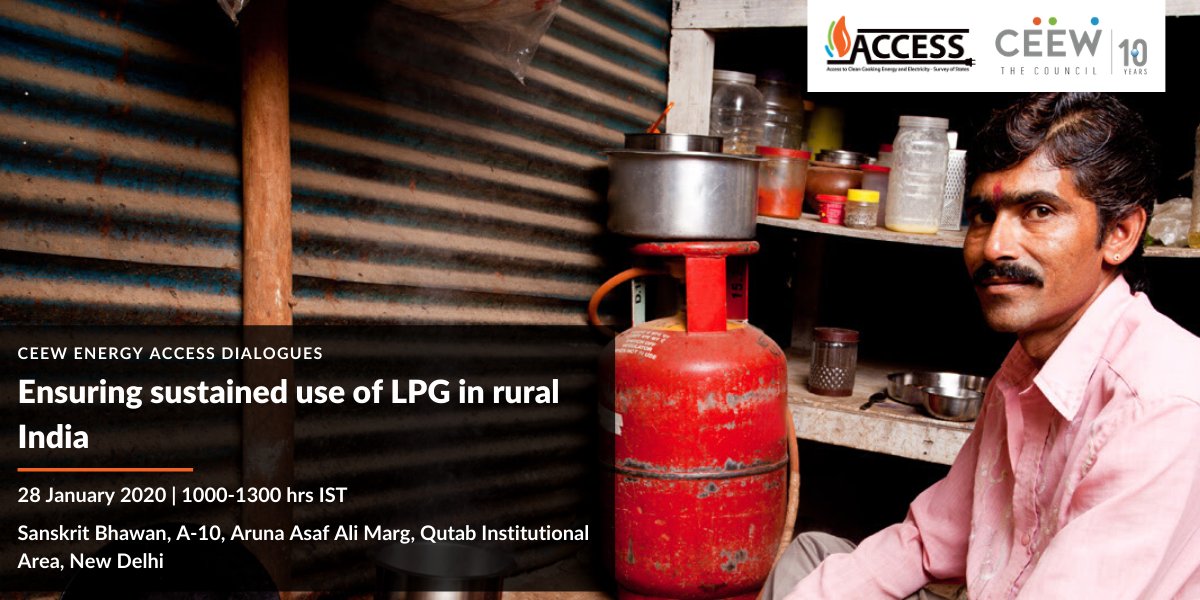 sunilmani02's tweet photo. After PMUY,95% Indian hhs have access to LPG. Yet there is no sustained use. Join us in the next EA dialogue on 28Jan @CEEWIndia to understand how can we ensure sustained use & what determines WTP for exclusive use of LPG https://t.co/vKxCCZwLAM
@ajainme @sasmitapnaik #ACCESS2018 https://t.co/wG5vSQfE6u