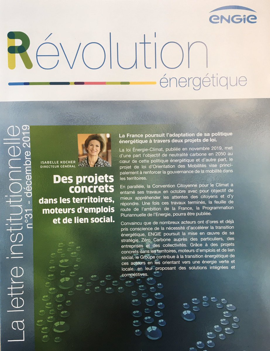 PrigentGilles's tweet photo. @GazRenouvFrance Pour en savoir plus , la Lettre institutionnelle @ENGIEgroup #hydrogene #mobilite #powertogaz https://t.co/EBVx1BEoAA