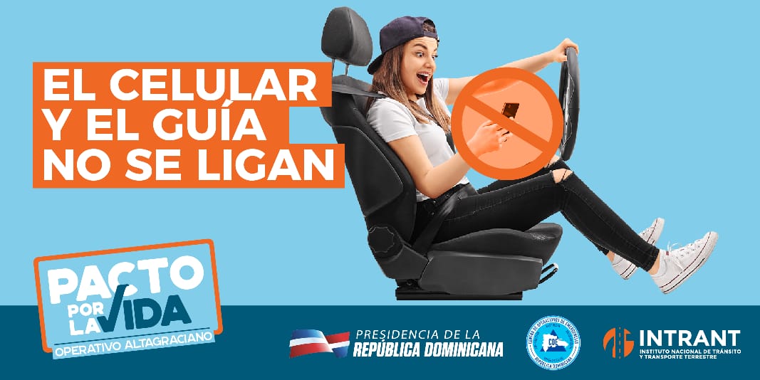 ⚠ Un mensaje no es más importante que tu bienestar.

📵 Al conducir evita las distracciones.

📱 Cinco segundos en el celular pueden marcar la diferencia entre la vida y la muerte.

🙌🏼 ¡Mantén tu atención al camino!

🤝🏼Tú eres parte de la solución. | #PactoPorLaVidaRD #