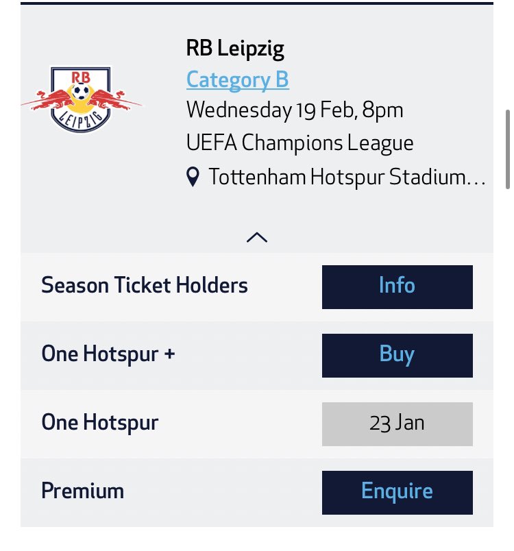 rb_fans's tweet photo. Seit heute kann man für das Spiel in London Tickets im Heimbereich kaufen! Hierfür ist eine OneHotspur+ Mitgliedschaft (48 GBP) nötig, dann bekommt ihr Tickets. Sucht euch idealerweise Tickets in der Nähe des Gästeblocks (Blöcke 114-118)! 
Ticketshop: https://t.co/zhNL2DuFPZ https://t.co/okVKSsSLon