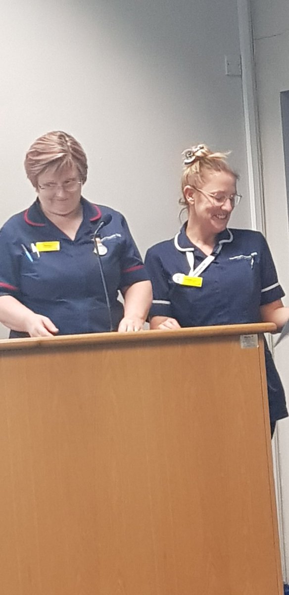 James_Ross01's tweet photo. Debbie and Danielle now at #THHReportOut. More from the lovely Lister Ward, highlighting the improvements in standard work across many areas on the ward. #CARESplus #betterneverstops #practicecoach https://t.co/BYEL4YlEKY