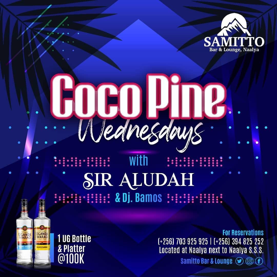 proggieug's tweet photo. Happening tonight!
#CocoPineWednesdays with @DJAludah at @samittoL / Samitto Lounge in Naalya
Grab a @ug_waragi Coconut or Pine with a meat platter at only 100K!
#cocopinewednesdays #Proggie
https://t.co/rbQcKrBI98 https://t.co/kiHgZ0I49e