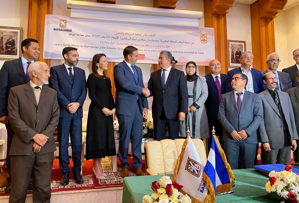 emuyshondt's tweet photo. Hoy suscribimos un histórico convenio de cooperación y amistad entre San Salvador y la ciudad de Rabat, capital del Reino de Marruecos. Esto marca el inicio de una relación que traerá grandes beneficios para nuestras ciudades y nuestros pueblos.
#SSesTuyo https://t.co/sWhQ3OEXi3