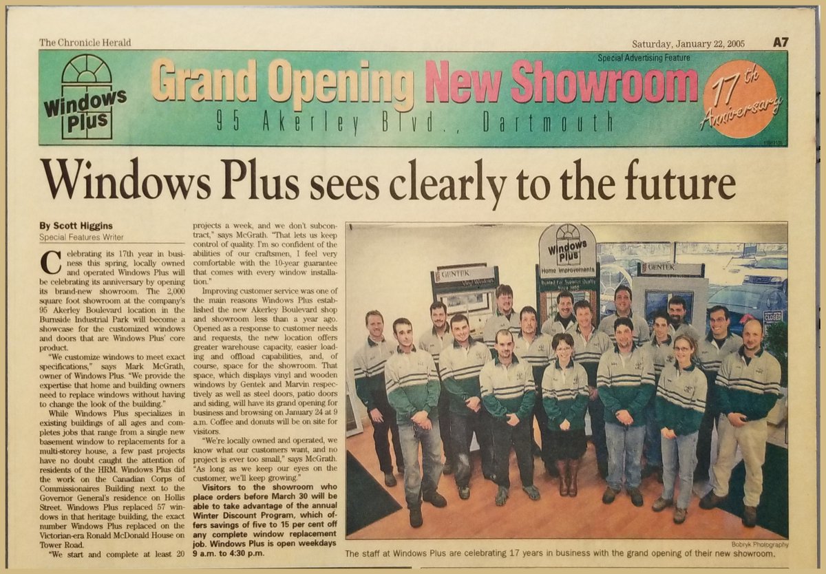windows_plus's tweet image. It's hard to believe that 15 years have passed since we first moved into our current location @ 95 Akerley Blvd. Burnside, NS
Congratulations Windows Plus Home Improvements
