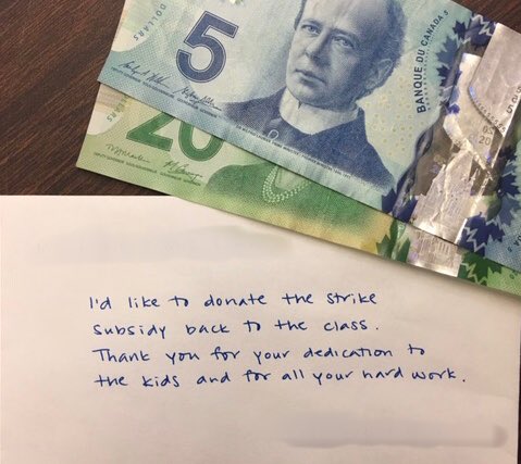 jdeq's tweet photo. Do you remember when ⁦@Sflecce⁩ said he was on ‘team parent’? It is becoming quite clear that unbeknownst to him, parents have formed a whole new team with teachers &amp; education workers - ‘team public education’. LOVE this solidarity &amp; support. #ETFOstrike #ETFOstrong #ETFO https://t.co/I7e4Y5hySs