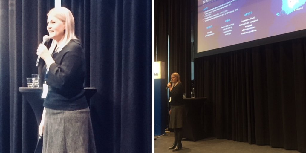TrimbleUtility's tweet photo. Trimblen käyttäjäpäivillä asiakkuuspäällikkö Sanni Harala kertoi, miten @Elenia toteuttaa vastuullisuutta visiosta käytännön tasolle #TKP20 #vastuullisuus https://t.co/TxWuornZFN