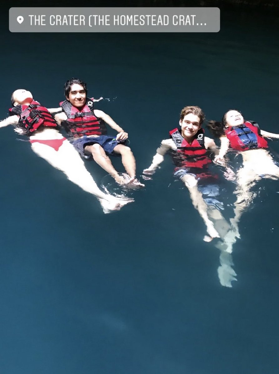 Josh and Olivia with her friends Madison and Jon at the crater in Utah last season