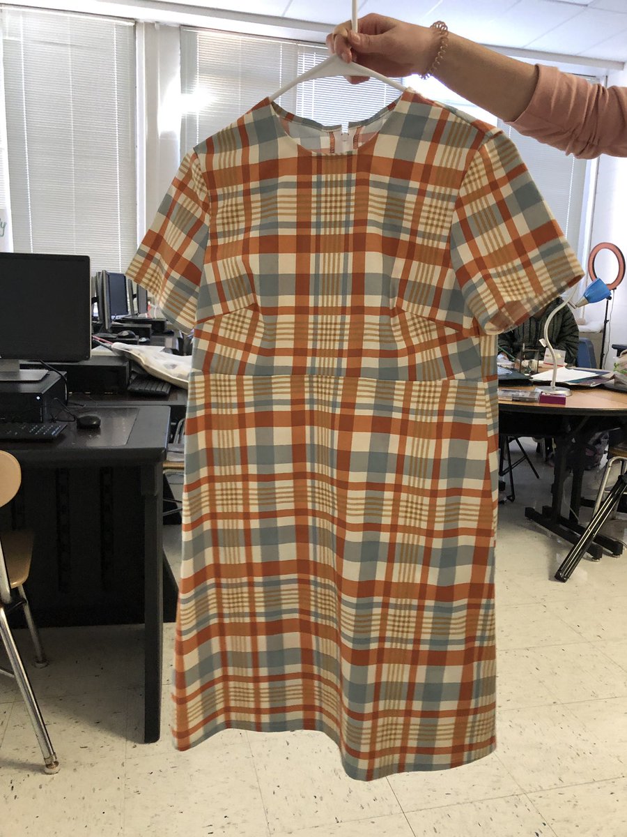 LGardenbelle's tweet photo. Fashion design ind. study from concept to product! And the khaki dress is made from recycled pants! https://t.co/Y8wjGeNIng