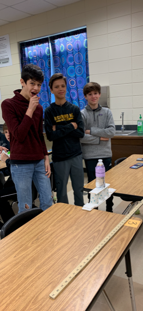RichmondHillMS's tweet photo. Mrs. Letson’s ELT competed in a competition over bridge design. The class designed straw bridges using budget constraints to support a water bottle. Students were able to choose from paper straws donated by Teds Montana Grill or Plastic Straws. #WildcatsWin #WildcatScience https://t.co/ujPQpVmlUZ