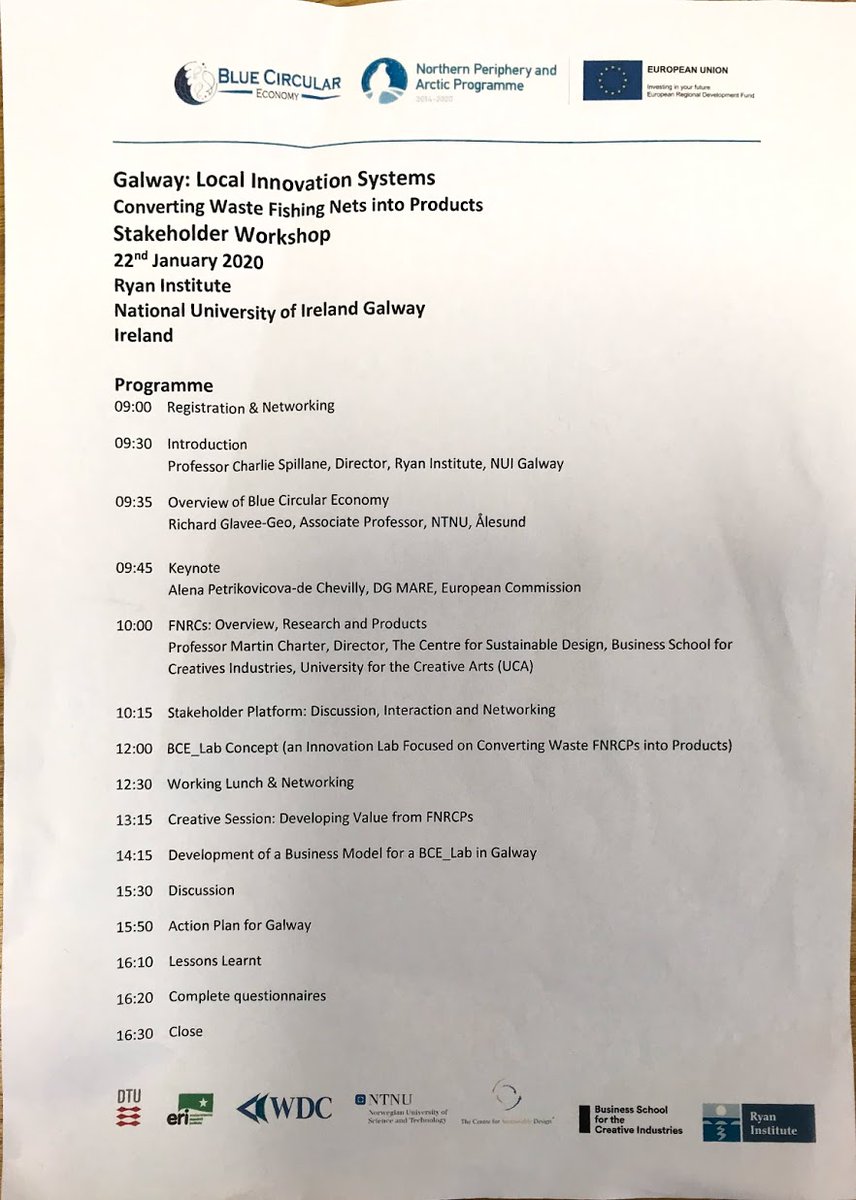 RyanInstitute's tweet photo. Prof. Charles Spillane, Director of @nuigalway @RyanInstitute gives welcome address today to @CfSD_UCA @WesternDevCom @BlueCircular Economy Local Innovation Systems Stakeholder Workshop "Converting waste fishing nets into products” https://t.co/fcrCVv2AJ6 #circulareconomy #SDG12 https://t.co/JYeFM98Y5J
