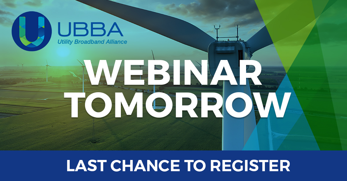UBBAlliance's tweet photo. Don't miss the UBBA Webinar tomorrow on Technology Considerations for #Utility Private Broadband.  #utilityconnectivity https://t.co/1iAUm7CGgu https://t.co/GIxdbskn3l