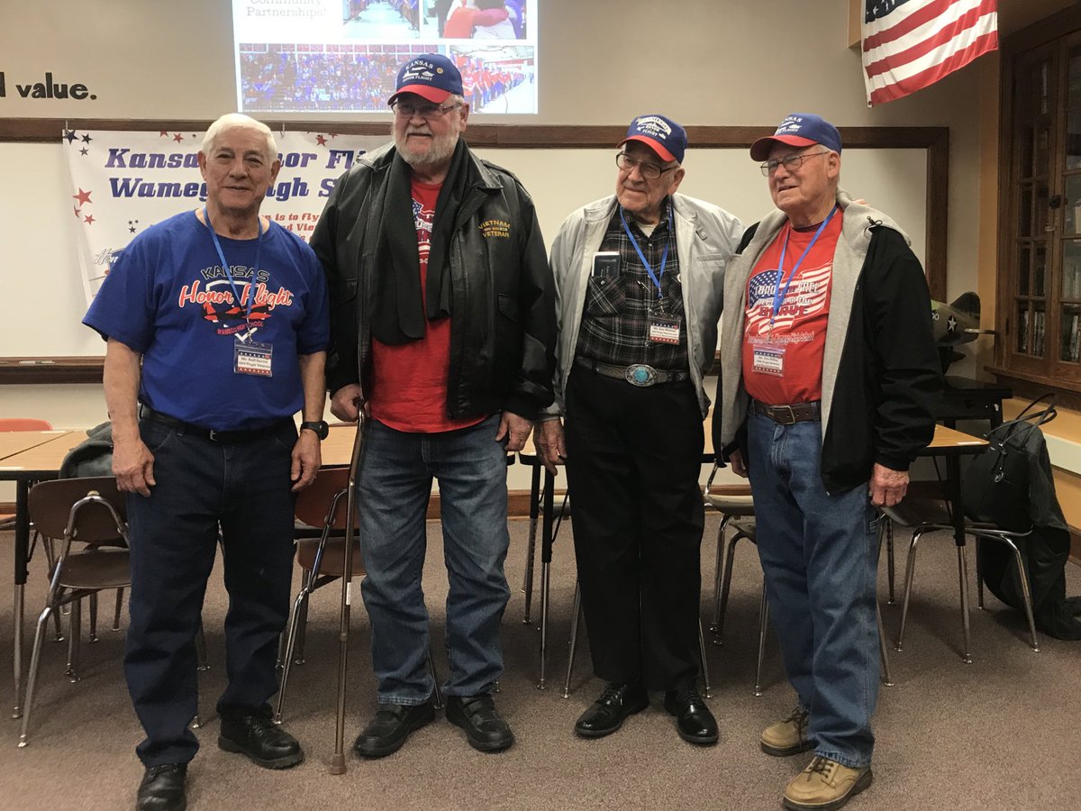 WamegoS's tweet photo. Today we had the honor of aiding one of our sponsors Mr. Honrung in hosting his fellow KTOY team at WHS and giving presentations on the Honor Flight with the help of some of our HF veterans ♥️💙 https://t.co/0BDLP3CPQB
