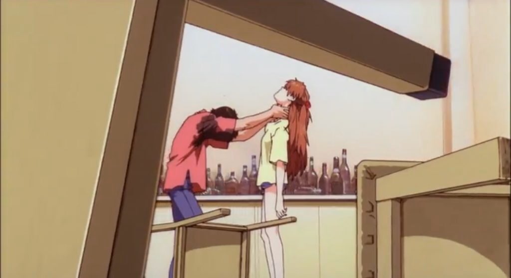 Misato; “The me that Shinji doesn’t know “Than we saw Asuka.Which led to this scene