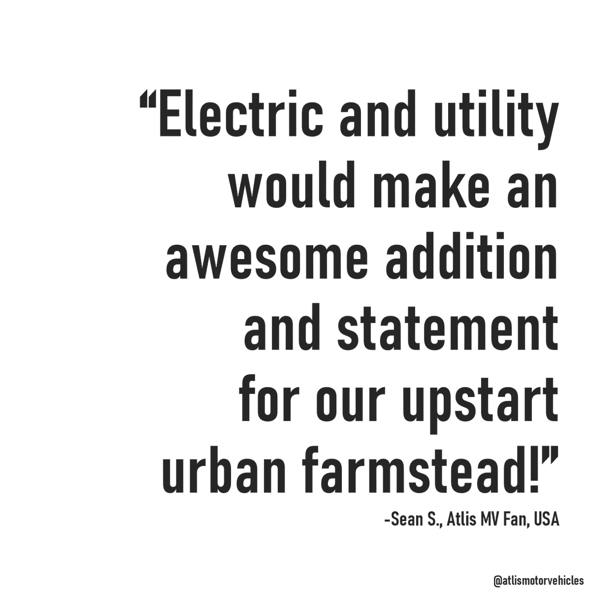NxuInc's tweet photo. Thank you Sean! We cannot wait to be a part of your urban farmstead!

#AtlisMV #FanQuotes #ElectricVehicle #TeamAtlis #electrictrucks #energy #electricvehicles #arizona #phoenix #mesa #engineeringjobs #az #systems #development #engineer #batterytechnology https://t.co/0AcIoqutzw
