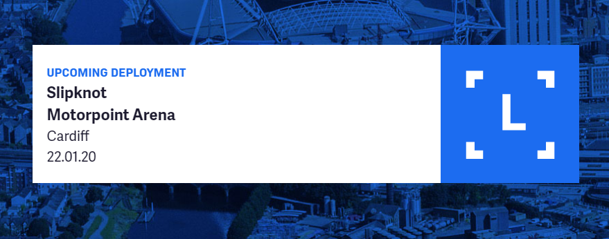 image of South Wales Police announcement that facial recognition technology will be in use at the Slipknot concert on Wednesday 22 January in Cardiff.