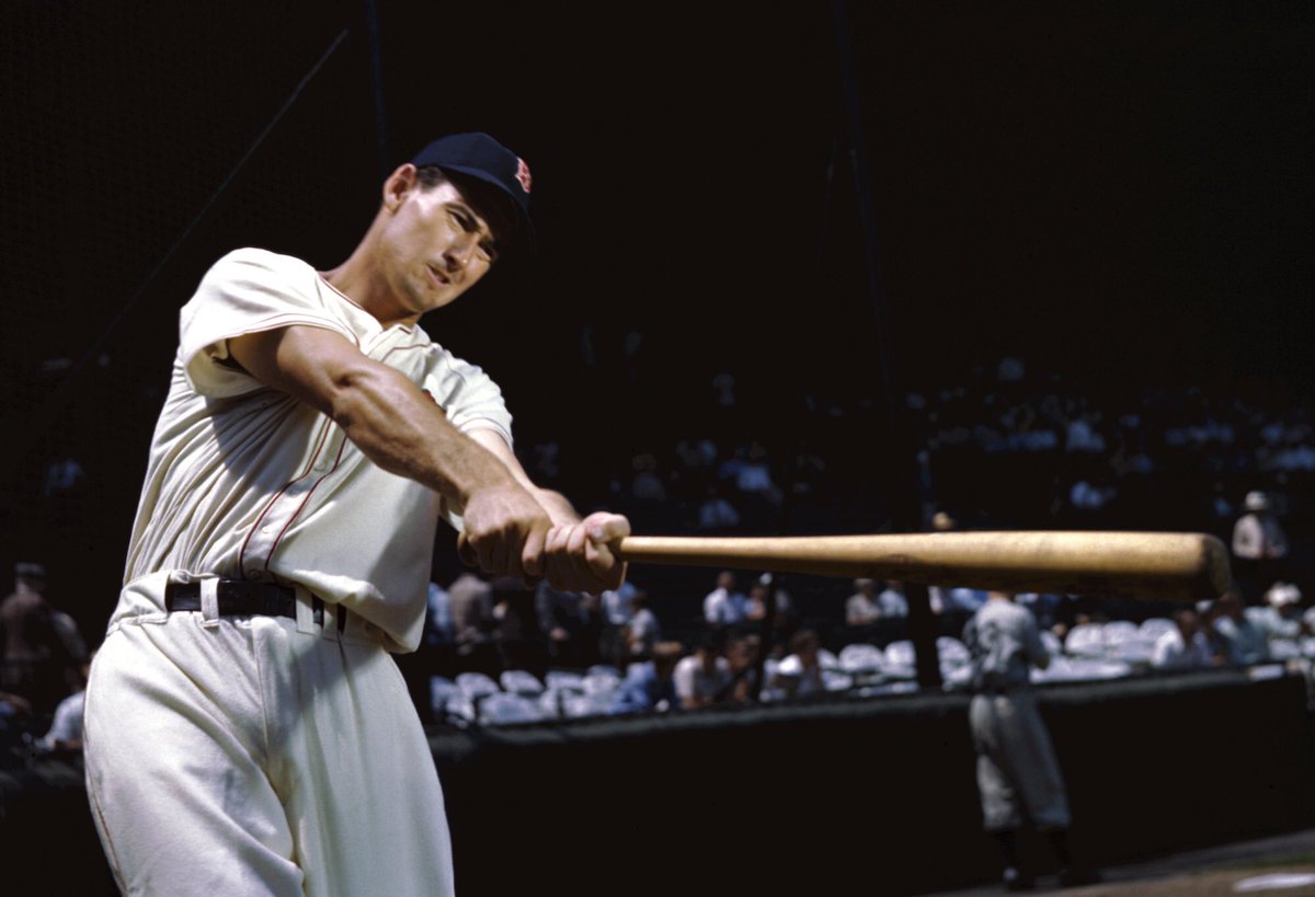 Ted looked great swinging, no matter the angle. #SportsPhotography #TedWilliams #BostonRedSox