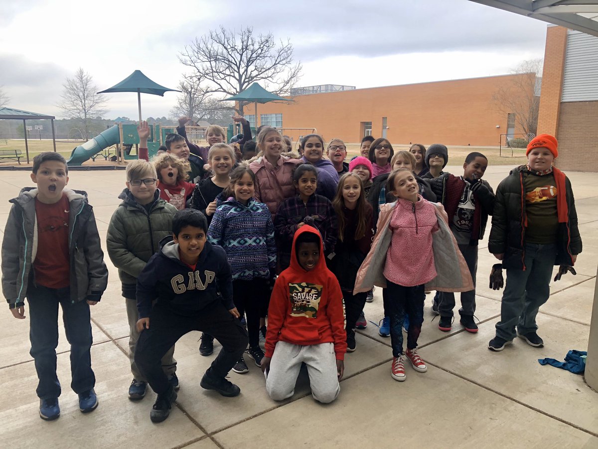 AmyBraswell726's tweet photo. It is confirmed! We are cursed! 2 minutes of sleet, and then a crummy 33 degree cold rain in WLR this morning. These Arkansas kids will take what they can get. Excitement over bouncing ice!! We ran out for a split second to experience AR Winter! @KATVToddYak 
#ArkansasSnowDay https://t.co/Uq4C83dYG3