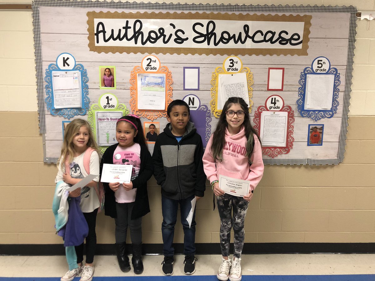 CNELiteracy's tweet photo. Congrats to our amazing authors! One special writer from every grade level was chosen for growth, hard word, and outstanding writing. @NISDCNE #RootedCNE https://t.co/S4N9oixNiu