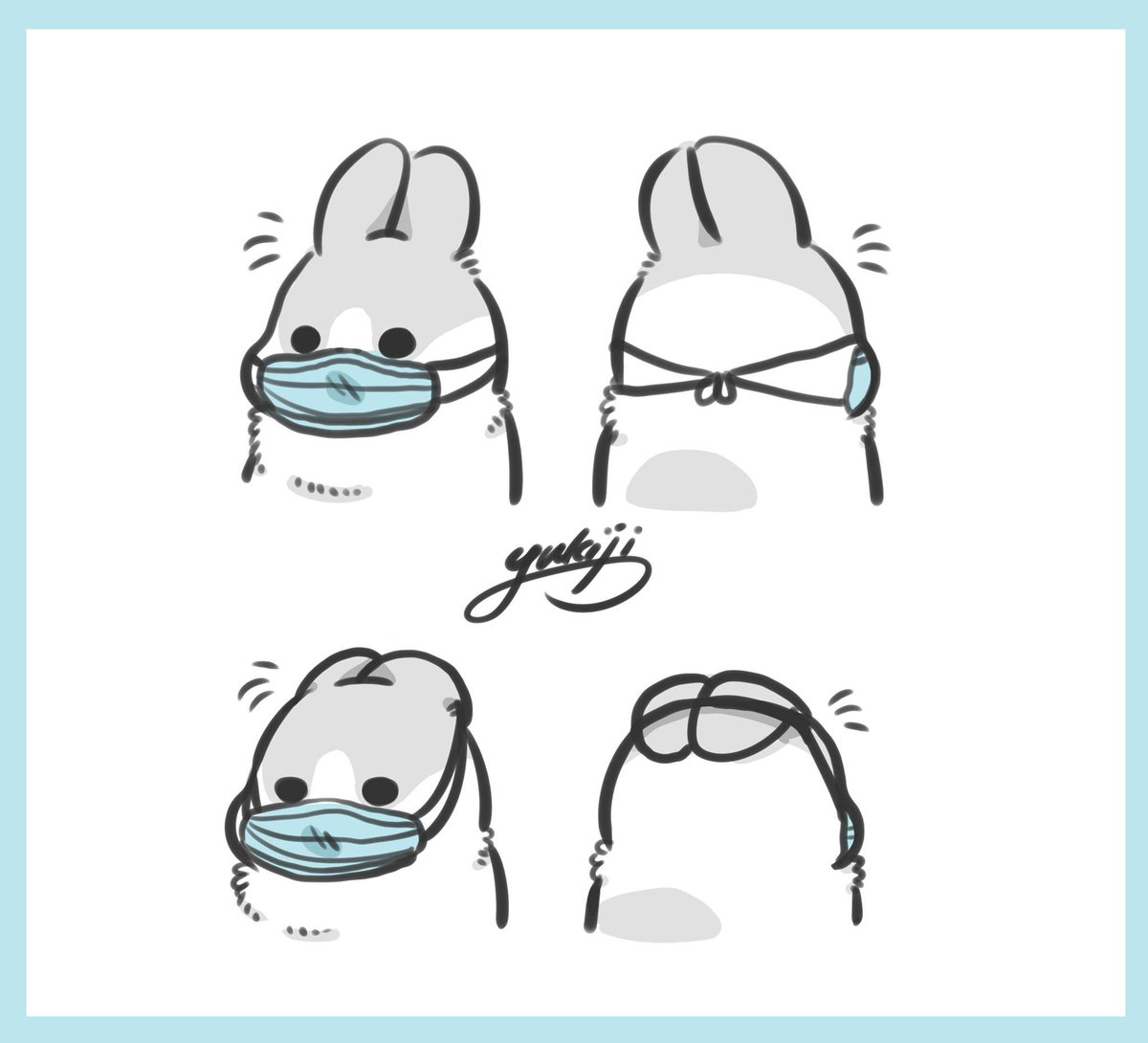 ㄇㄚˊ幾（machiko） on Twitter: "教你兔子怎麼戴口罩🐰😷 （好像有點 ...