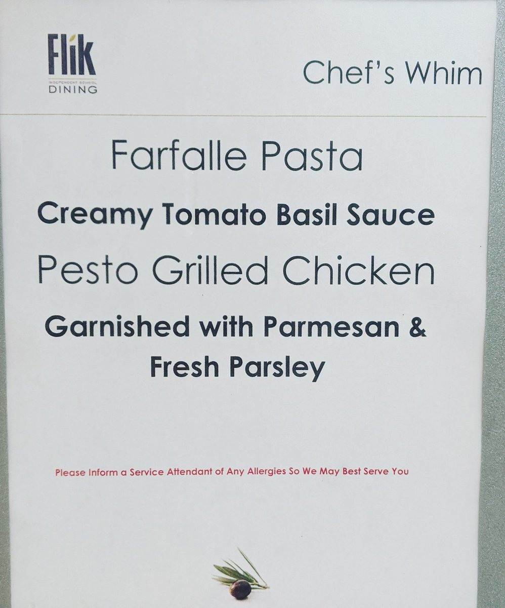 Eddie_Mundy's tweet photo. Farfalle w/ Creamy Tomato Basil Sauce & Pesto Grilled Chicken 🍝
.
@FlikISDining
.
#chefswhim #schoolunch #pasta #comfortfood #tomato #basil #cream #parmesan #parsley #grilledchicken #pesto #farfalle #cooklife #eatshareconnect #teampixel https://t.co/3kBEMA7fYI